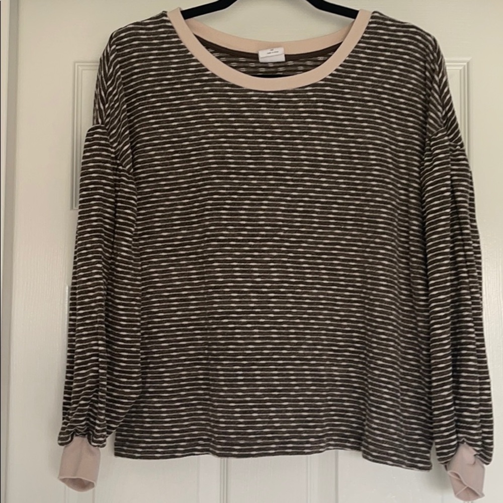 BY TOGETHER Olive and Taupe Sweater